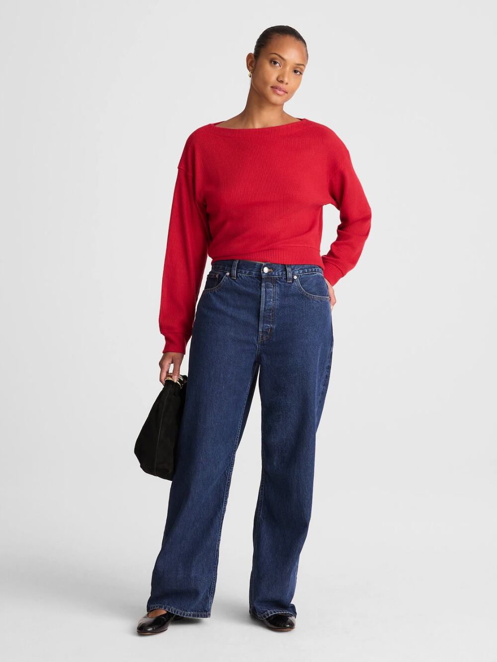 NEW Madewell Curvy Low-Slung Baggy Jeans in McKinney Wash Blue Rigid US 27